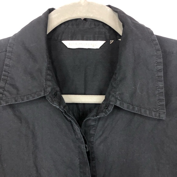 Soft Surroundings Lightweight Black Cotton Shirt Dress/Tunic Deep Side Slits - Picture 3 of 9